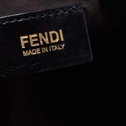 Pre Owned Fend Black Zucchino Coated Canvas and Leather Superstar Shopper Tote