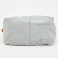 Fendi Blue/Beige Zucchino Canvas and Leather Mama Baguette Bag