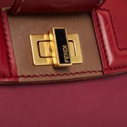 Fendi Multicolor Penguin Stripe Canvas and Leather Silvana Top Handle Bag