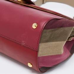 Fendi Multicolor Penguin Stripe Canvas and Leather Silvana Top Handle Bag