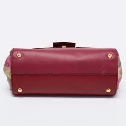 Fendi Multicolor Penguin Stripe Canvas and Leather Silvana Top Handle Bag