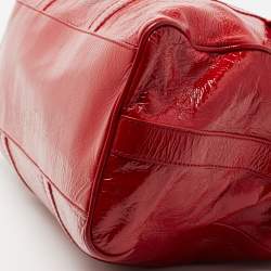 Pre Owned Fendi Red Patent Leather Medium Chef De Jour Tote