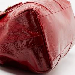Pre Owned Fendi Red Patent Leather Medium Chef De Jour Tote
