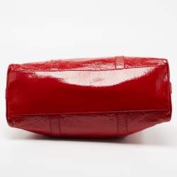 Pre Owned Fendi Red Patent Leather Medium Chef De Jour Tote