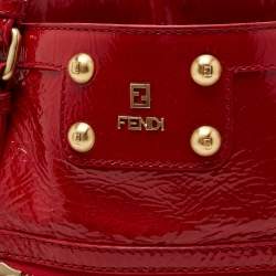 Pre Owned Fendi Red Patent Leather Medium Chef De Jour Tote