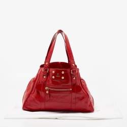 Pre Owned Fendi Red Patent Leather Medium Chef De Jour Tote