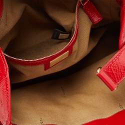 Pre Owned Fendi Red Patent Leather Medium Chef De Jour Tote