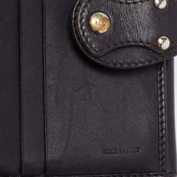 Pre Owned Fendi Tobacco Zucca Canvas and Leather French Compact Wallet
