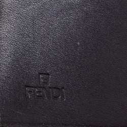 Pre Owned Fendi Tobacco Zucca Canvas and Leather French Compact Wallet