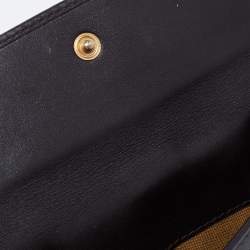 Pre Owned Fendi Tobacco Zucca Canvas and Leather French Compact Wallet