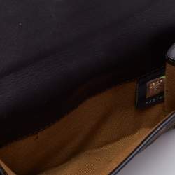 Pre Owned Fendi Tobacco Zucca Canvas and Leather French Compact Wallet