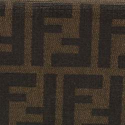 Pre Owned Fendi Tobacco Zucca Coated Canvas Flap Continental Wallet