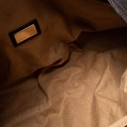 Pre Owned Fendi Tobacco Zucca Canvas and Textured Leather Spy Bag