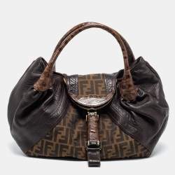 FENDI Bag. Fendi Vintage Light Brown and Dark Bronze Woven