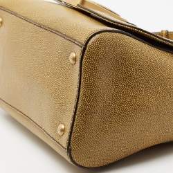 Pre Owned Fendi Yellow/Grey Stingray and Leather Anna Shoulder Bag