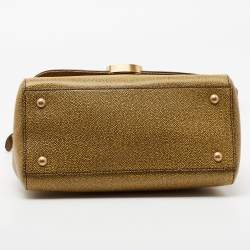 Pre Owned Fendi Yellow/Grey Stingray and Leather Anna Shoulder Bag