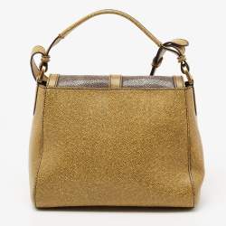 Pre Owned Fendi Yellow/Grey Stingray and Leather Anna Shoulder Bag