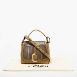 Pre Owned Fendi Yellow/Grey Stingray and Leather Anna Shoulder Bag