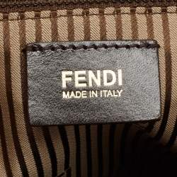 Pre Owned Fendi Yellow/Grey Stingray and Leather Anna Shoulder Bag