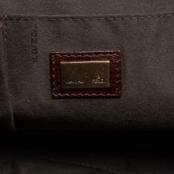 Pre Owned Fendi Tobacco/Black Zucca Coated Canvas and Leather Mixed Media Boston Bag