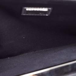 Pre Owned Fendi Black/Silver Leather Chain Clutch