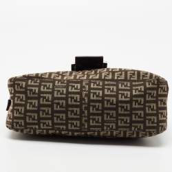 Fendi Tobacco Zucca Canvas and Leather Trim Baguette Bag