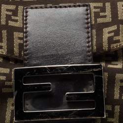 Fendi Tobacco Zucca Canvas and Leather Trim Baguette Bag