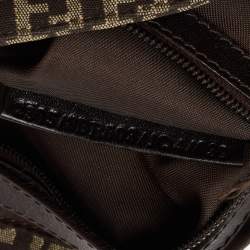 Fendi Tobacco Zucca Canvas and Leather Trim Baguette Bag