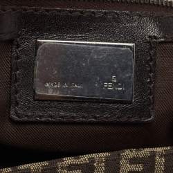 Fendi Tobacco Zucca Canvas and Leather Trim Baguette Bag