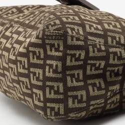 Fendi Tobacco Zucca Canvas and Leather Trim Baguette Bag