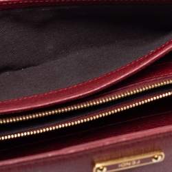 Pre Owned Fendi Burgundy Leather Continental Wallet