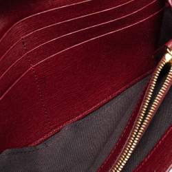 Pre Owned Fendi Burgundy Leather Continental Wallet