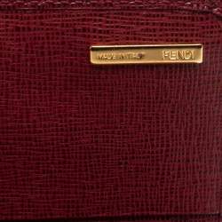 Pre Owned Fendi Burgundy Leather Continental Wallet