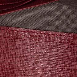 Pre Owned Fendi Burgundy Leather Continental Wallet