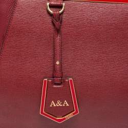 Pre Owned Fendi Burgundy Leather Medium 2jours Tote