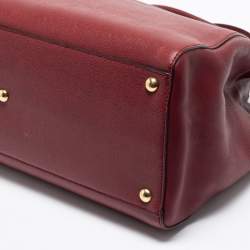 Pre Owned Fendi Burgundy Leather Medium 2jours Tote
