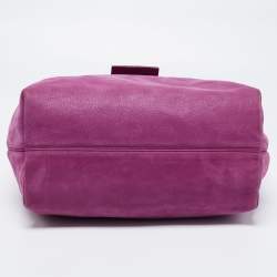 Pre Owned Fendi Purple Suede Zip Hobo 