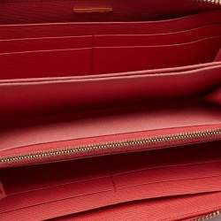 Pre Owned Fendi Coral Leather Crayons Zip Around Wallet