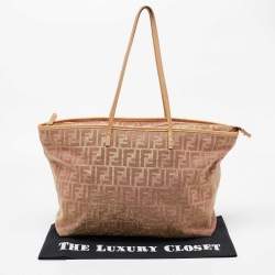 Pre Owned Fendi Multicolor Zucca Fabric and Leather Roll Shopper Tote