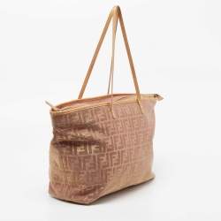 Pre Owned Fendi Multicolor Zucca Fabric and Leather Roll Shopper Tote