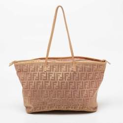 Pre Owned Fendi Multicolor Zucca Fabric and Leather Roll Shopper Tote
