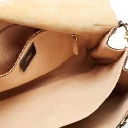 Pre Owned Fendi Brown/Beige Canvas Claudia Shoulder Bag