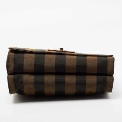 Pre Owned Fendi Brown/Beige Canvas Claudia Shoulder Bag