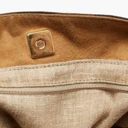 Pre Owned Fendi Brown Pequin Striped Canvas Hobo