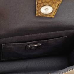 Pre Owned Fendi Multicolor Python And Leather Mini Demi Jour Shoulder Bag