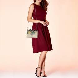 Pre Owned Fendi Multicolor Python And Leather Mini Demi Jour Shoulder Bag