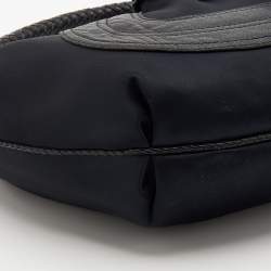 Pre Owned Fendi Black Fabric And Leather Spy Hobo