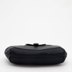 Pre Owned Fendi Black Fabric And Leather Spy Hobo