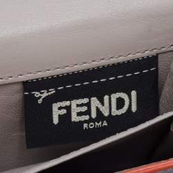 Pre Owned Fendi Burgundy Leather Peekaboo Compact Wallet