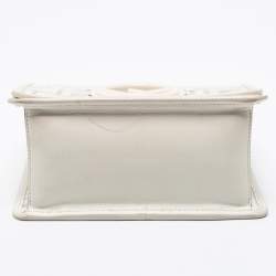Pre Owned Fendi White Zucca PVC and Leather Mini Kan I F Shoulder Bag